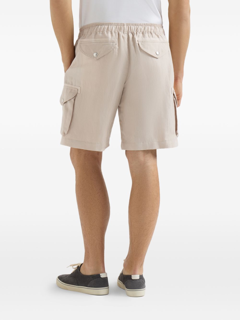 Brunello Cucinelli Men Linen Cargo Shorts BRUNELLO CUCINELLI