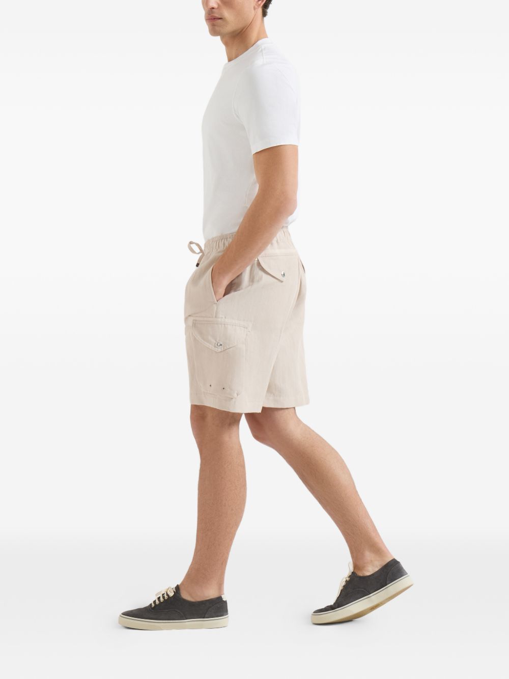 Brunello Cucinelli Men Linen Cargo Shorts BRUNELLO CUCINELLI