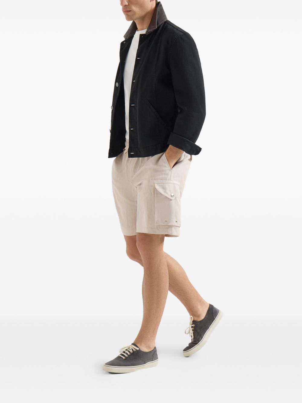 Brunello Cucinelli Men Linen Cargo Shorts BRUNELLO CUCINELLI