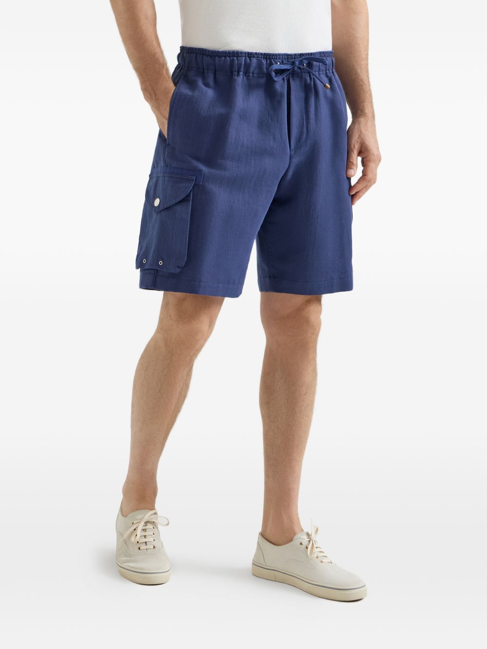 Brunello Cucinelli Men Linen Cargo Shorts