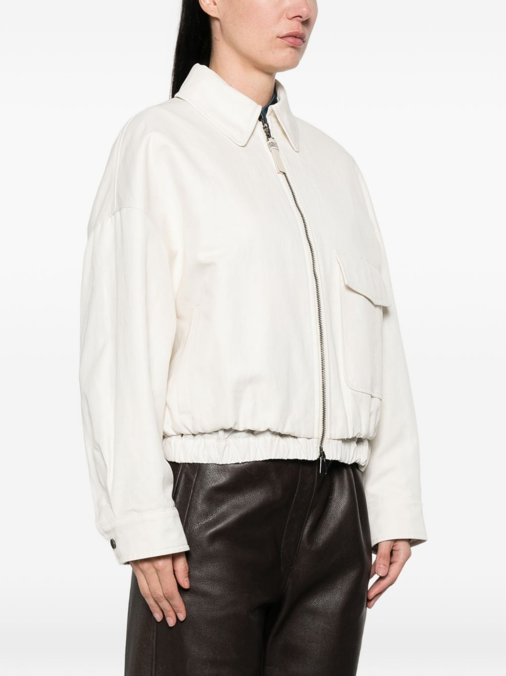 Brunello Cucinelli Women Cotton Blend Blouson Jacket BRUNELLO CUCINELLI