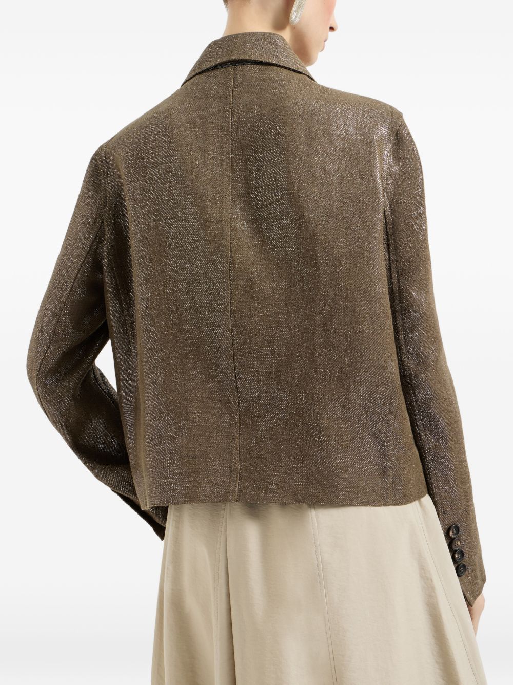 Brunello Cucinelli Women Linen Cropped Jacket BRUNELLO CUCINELLI