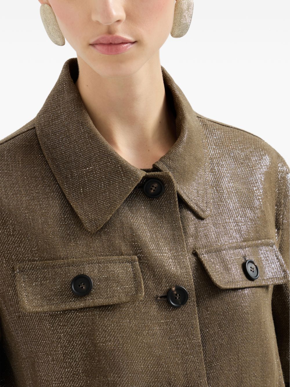Brunello Cucinelli Women Linen Cropped Jacket BRUNELLO CUCINELLI