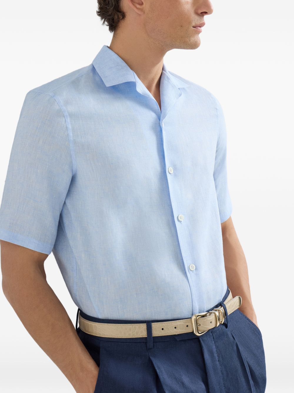 Brunello Cucinelli Men Linen Shirt BRUNELLO CUCINELLI