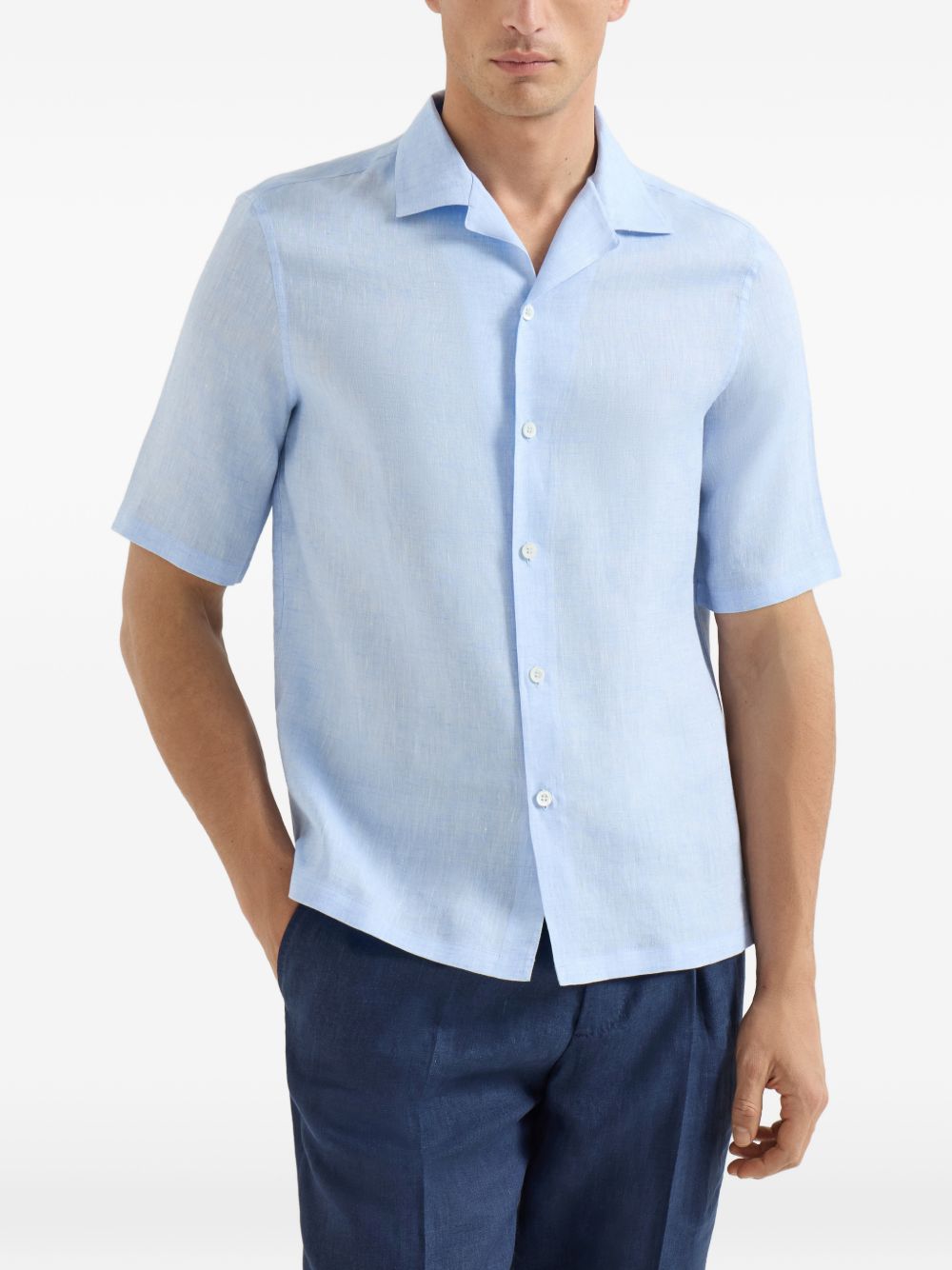 Brunello Cucinelli Men Linen Shirt BRUNELLO CUCINELLI