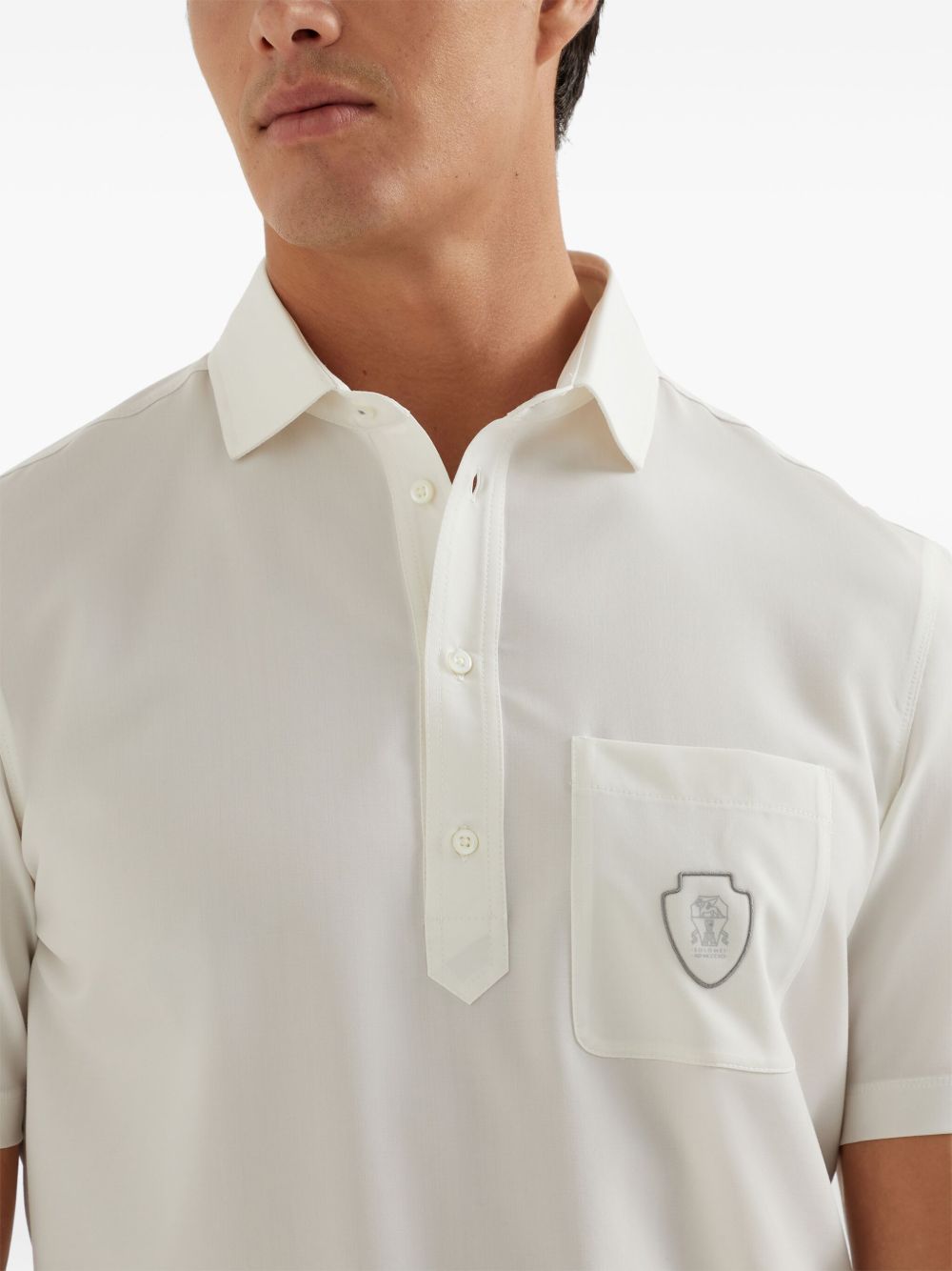 Brunello Cucinelli Men Logo Wool Polo Shirt BRUNELLO CUCINELLI