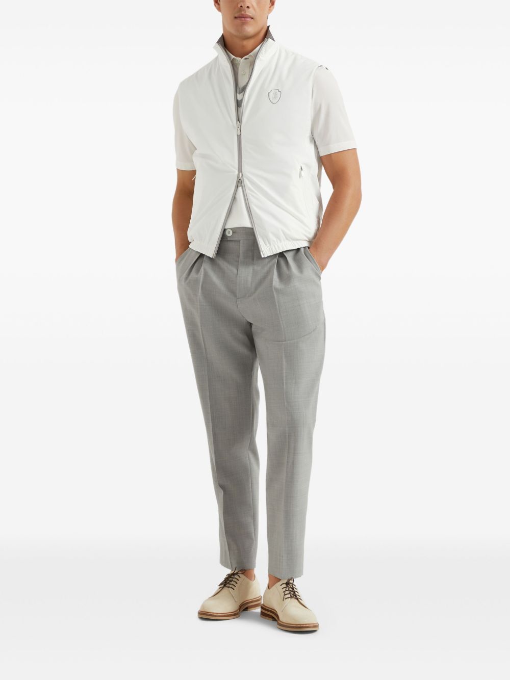 Brunello Cucinelli Men Logo Wool Polo Shirt BRUNELLO CUCINELLI