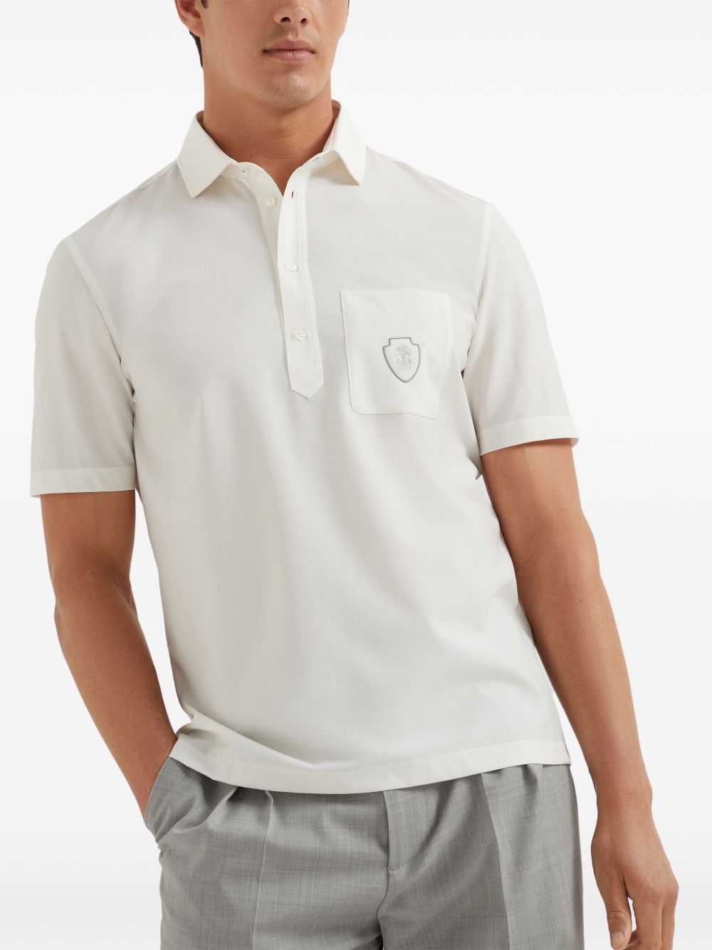 Brunello Cucinelli Men Logo Wool Polo Shirt BRUNELLO CUCINELLI