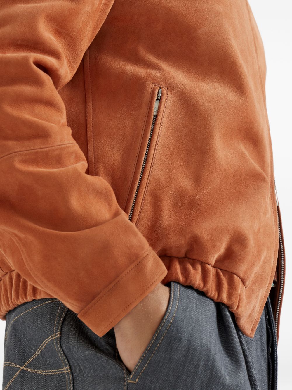 Brunello Cucinelli Men Suede Leather Jacket BRUNELLO CUCINELLI
