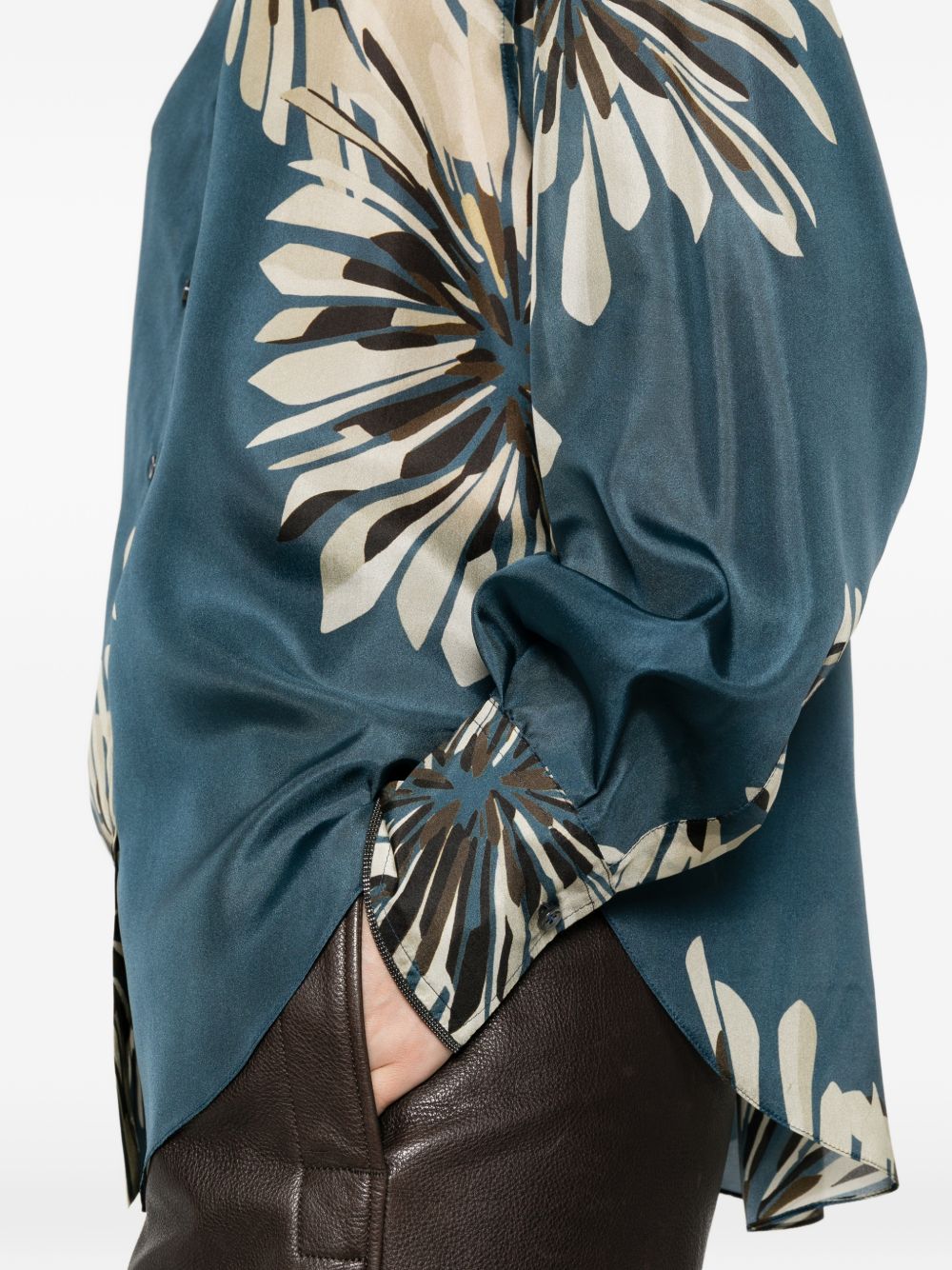 Brunello Cucinelli Women Printed Silk Shirt BRUNELLO CUCINELLI