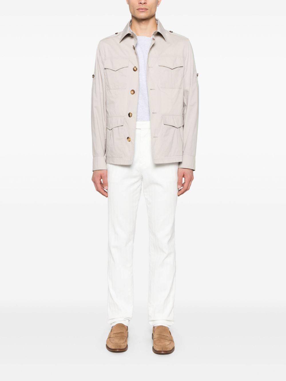 Brunello Cucinelli Men Cotton And Nylon Water-Resistant Jacket BRUNELLO CUCINELLI