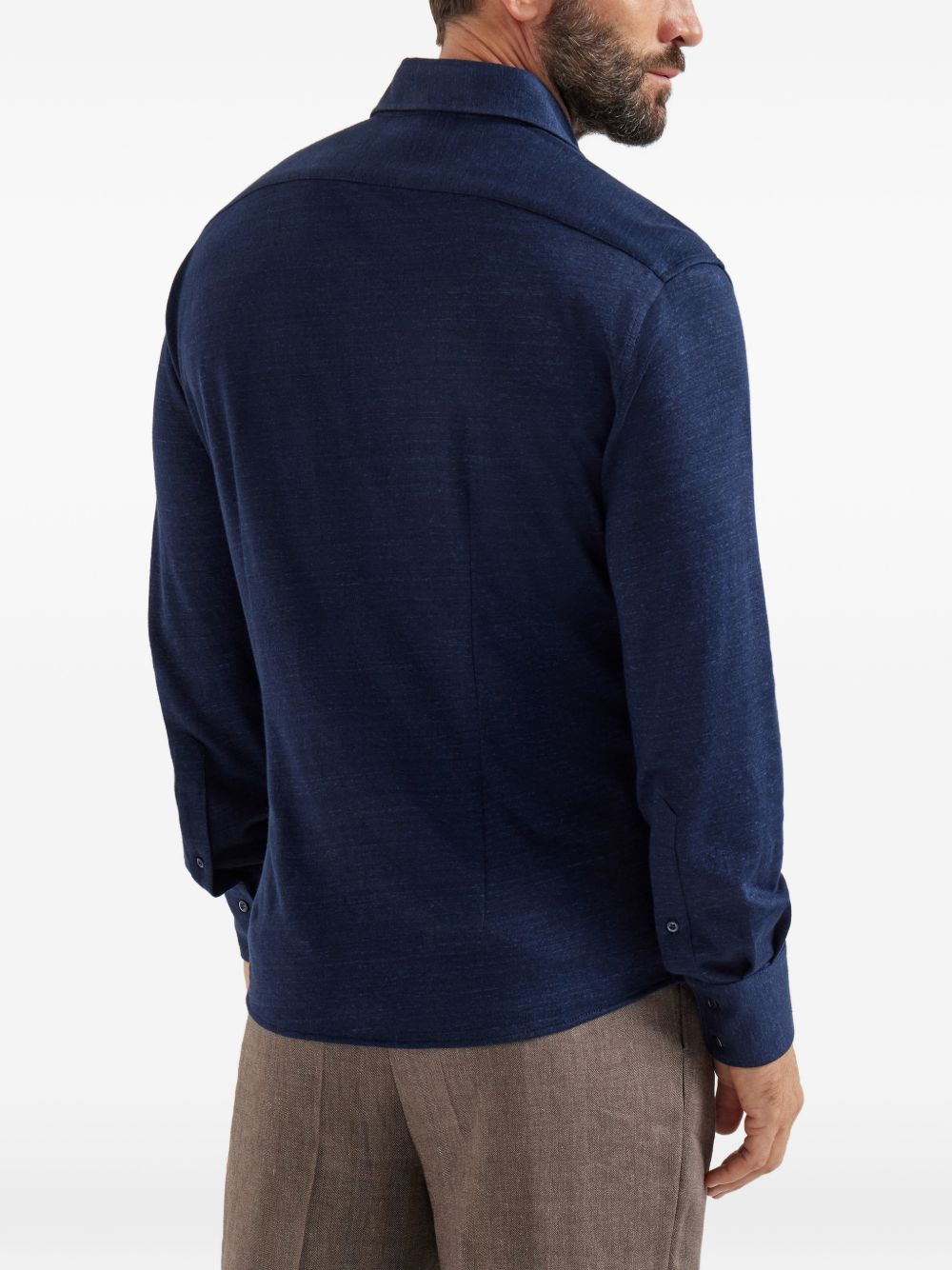 Brunello Cucinelli Men Linen And Cotton Blend Shirt BRUNELLO CUCINELLI