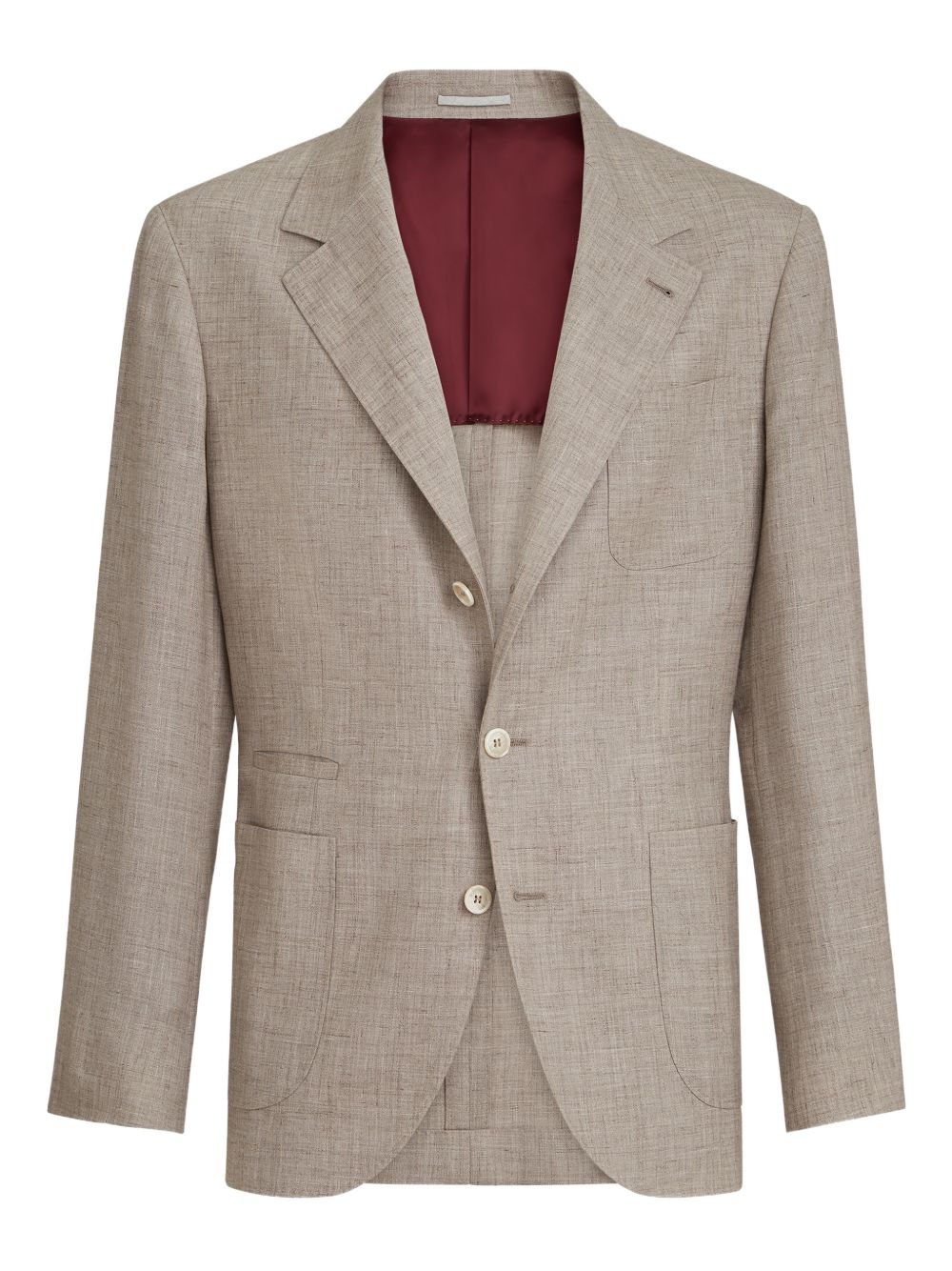 Brunello Cucinelli Men Linen And Silk Single-Breasted Jacket BRUNELLO CUCINELLI