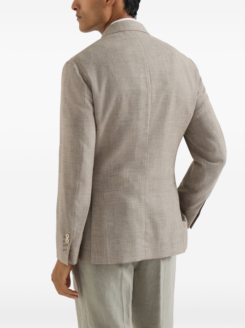 Brunello Cucinelli Men Linen And Silk Single-Breasted Jacket BRUNELLO CUCINELLI