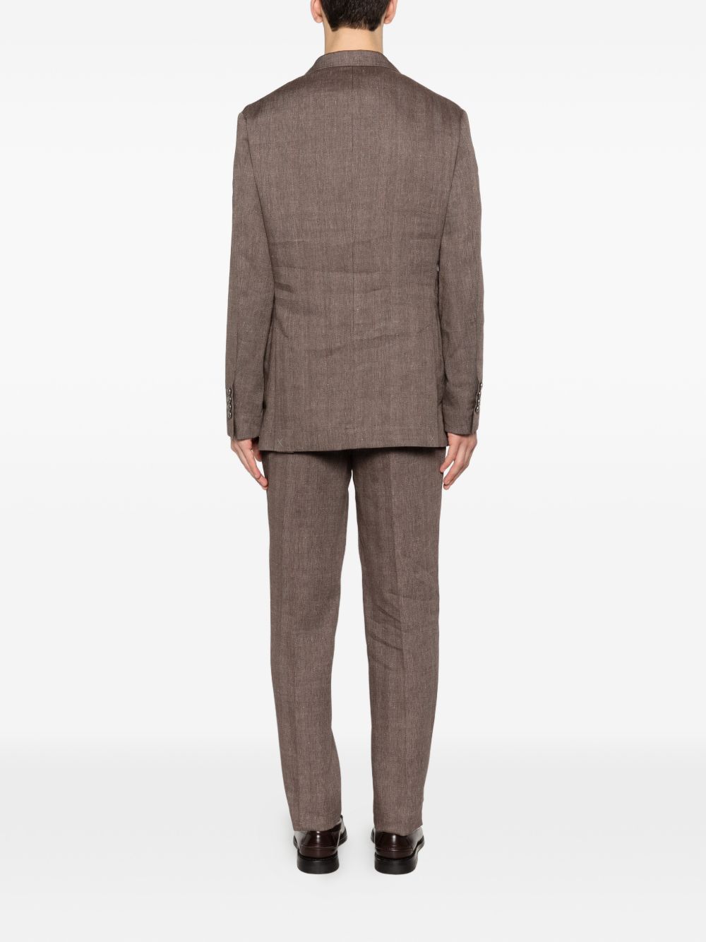 Brunello Cucinelli Men Wool And Linen Double-Breasted Suit