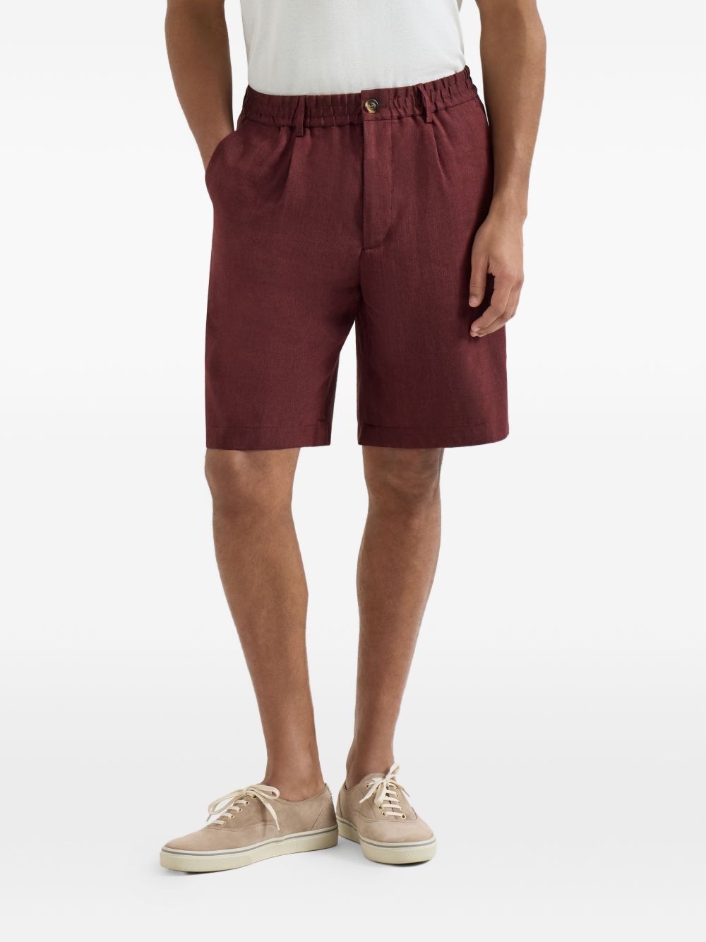Brunello Cucinelli Men Linen Bermuda Shorts BRUNELLO CUCINELLI