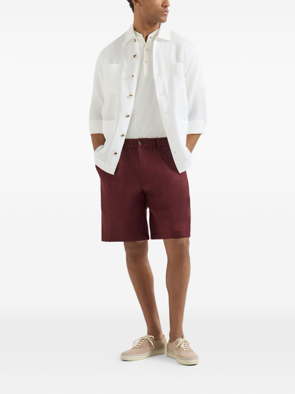 Brunello Cucinelli Men Linen Bermuda Shorts BRUNELLO CUCINELLI