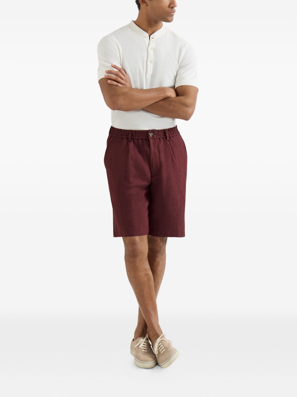 Brunello Cucinelli Men Linen Bermuda Shorts BRUNELLO CUCINELLI