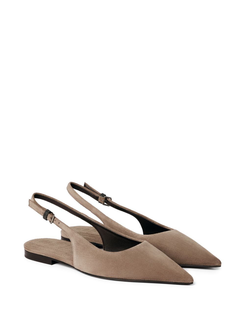 Brunello Cucinelli Women Leather Slingback Ballets BRUNELLO CUCINELLI