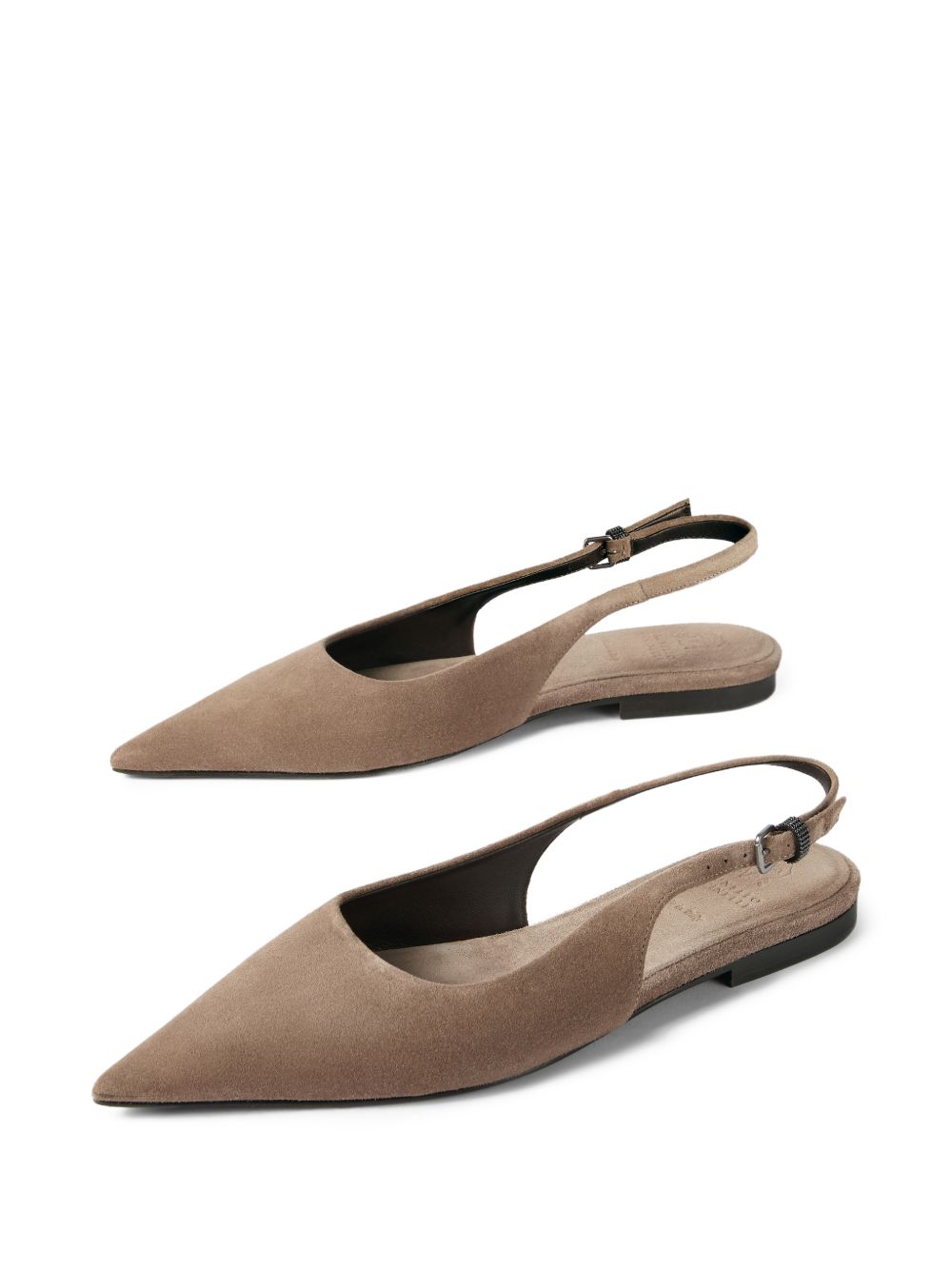 Brunello Cucinelli Women Leather Slingback Ballets BRUNELLO CUCINELLI