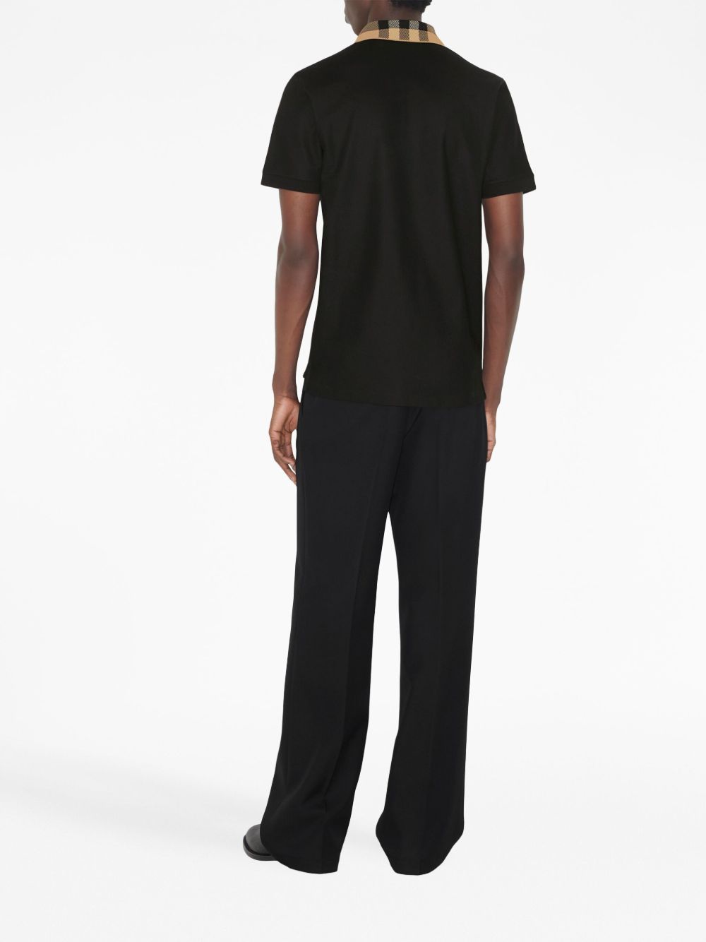Burberry Men Check Collar Cotton Polo Shirt BURBERRY