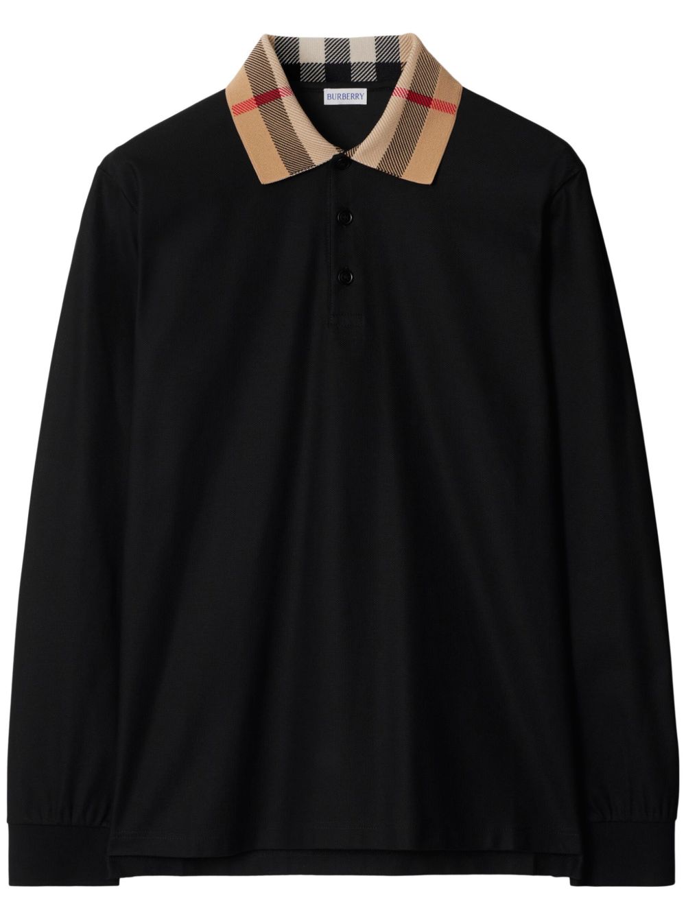 Burberry Men Check Collar Cotton Polo Shirt BURBERRY