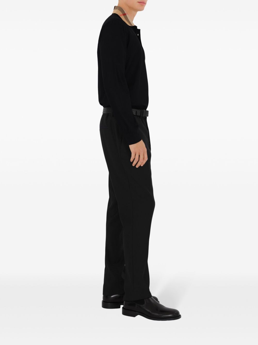 Burberry Men Check Collar Cotton Polo Shirt BURBERRY