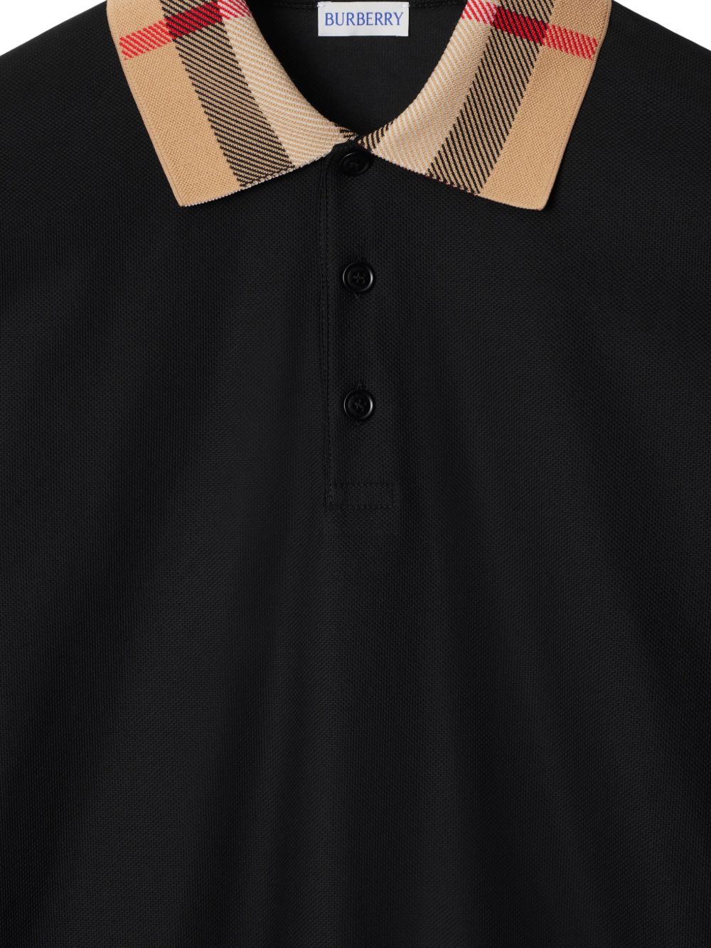 Burberry Men Check Collar Cotton Polo Shirt BURBERRY