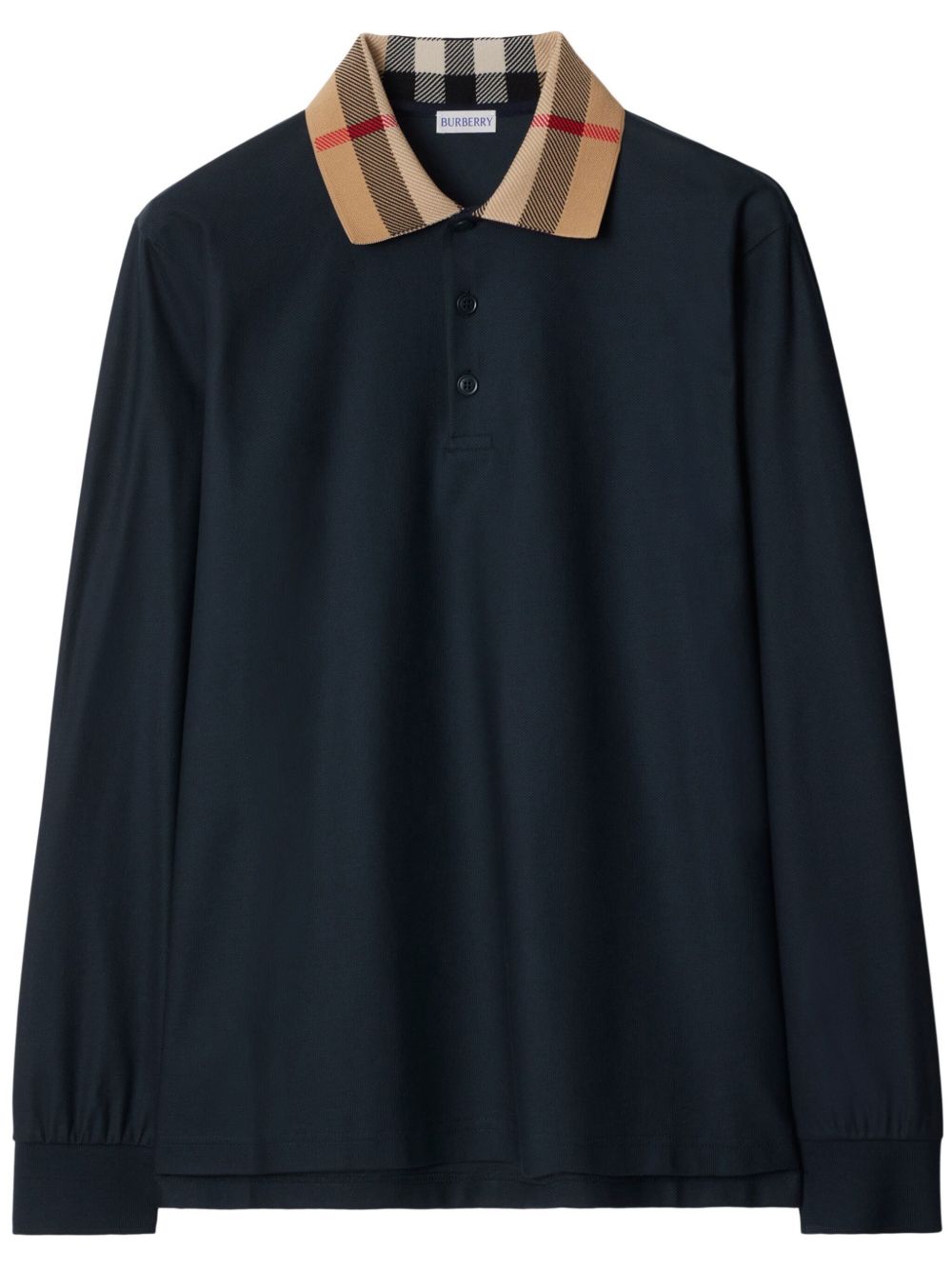 Burberry Men Check Collar Cotton Polo Shirt BURBERRY