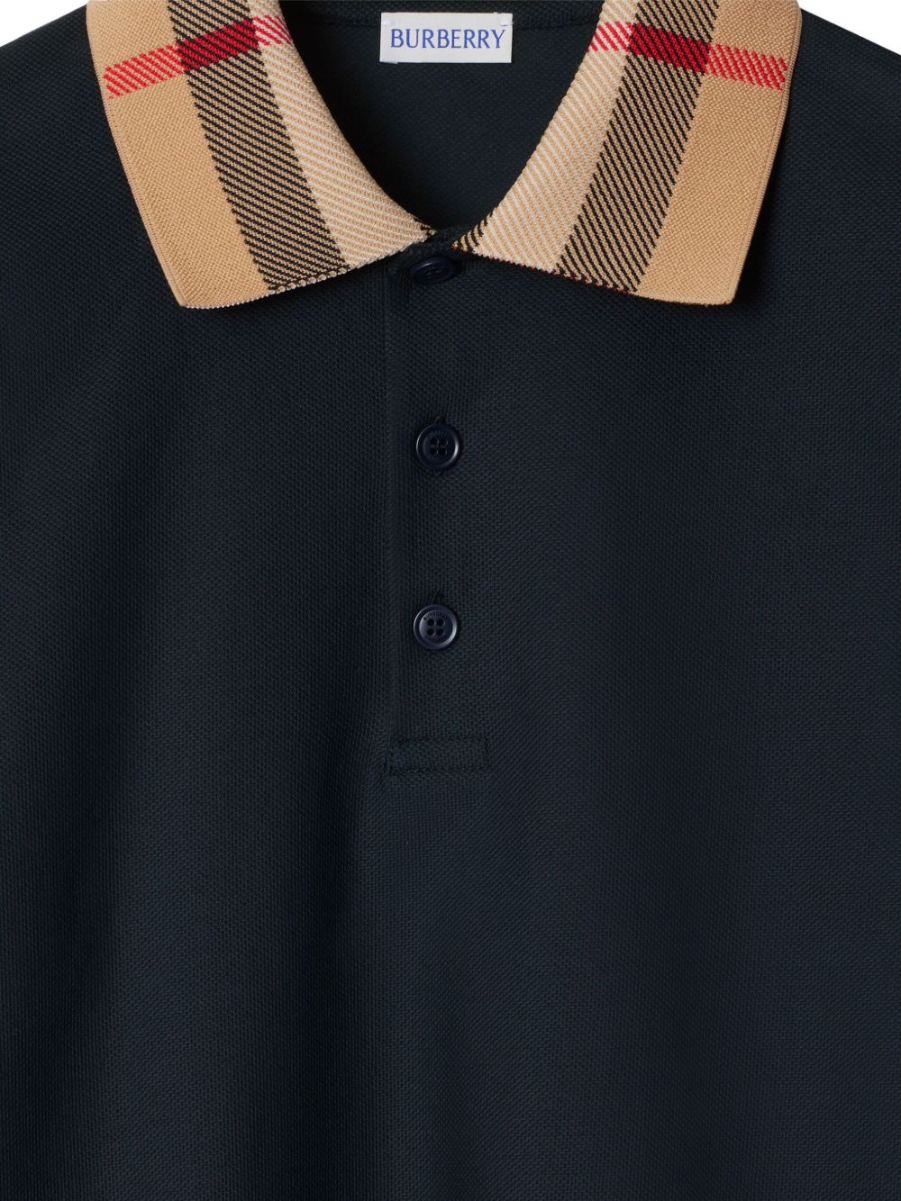 Burberry Men Check Collar Cotton Polo Shirt BURBERRY