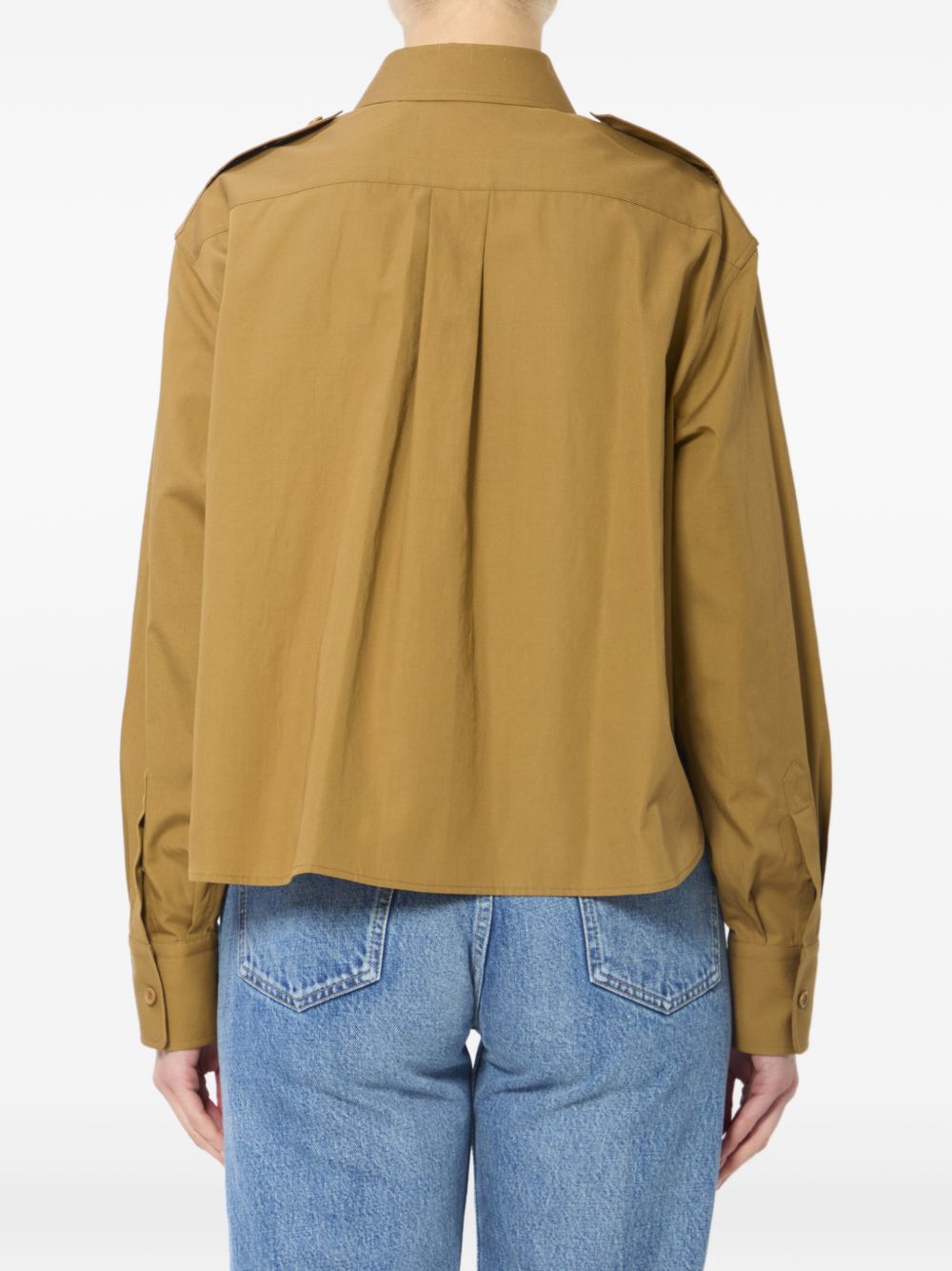 Celine Women Cotton And Linen Cropped Shirt CELINE