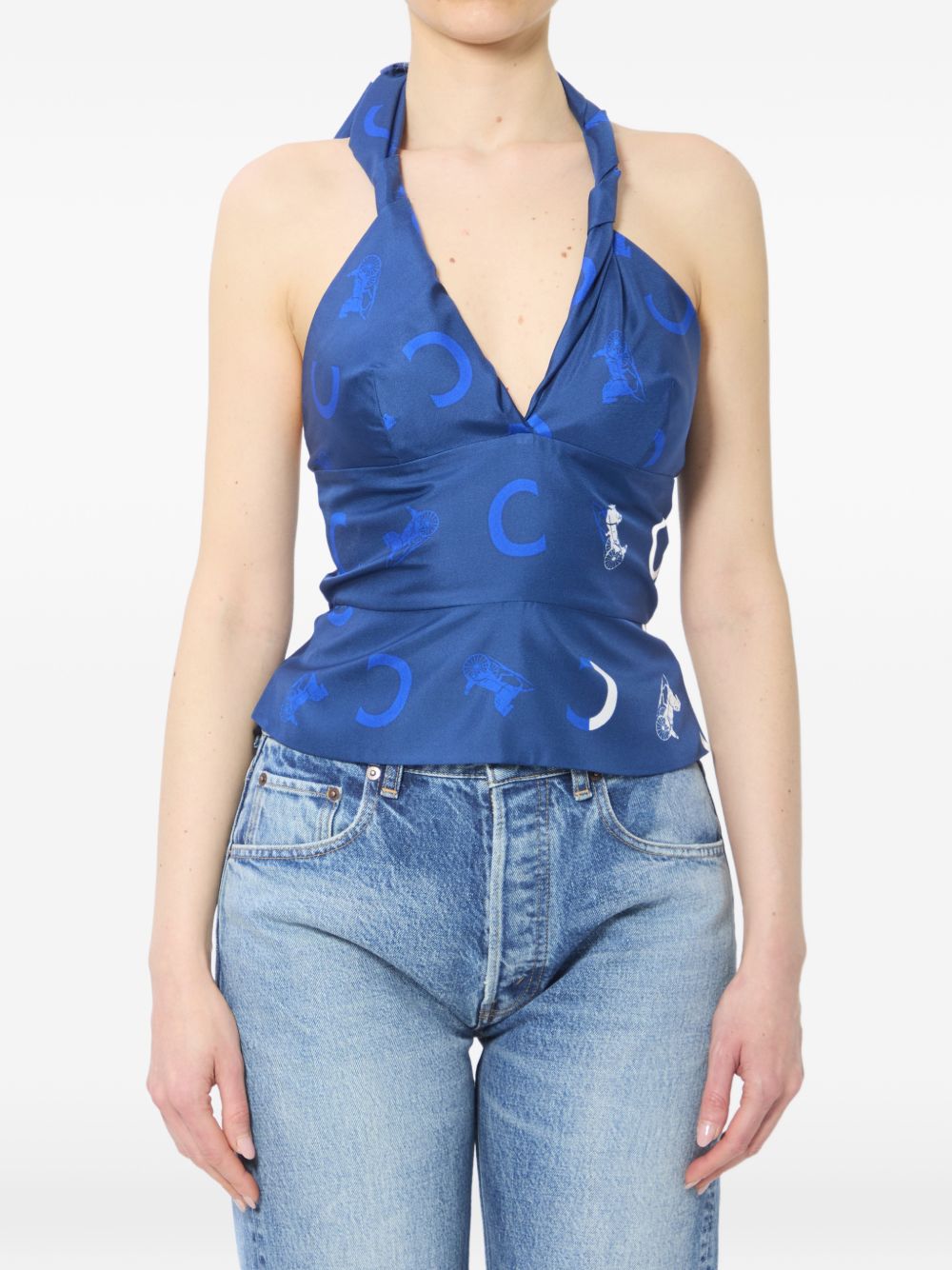 Celine Women Printed Silk Top
