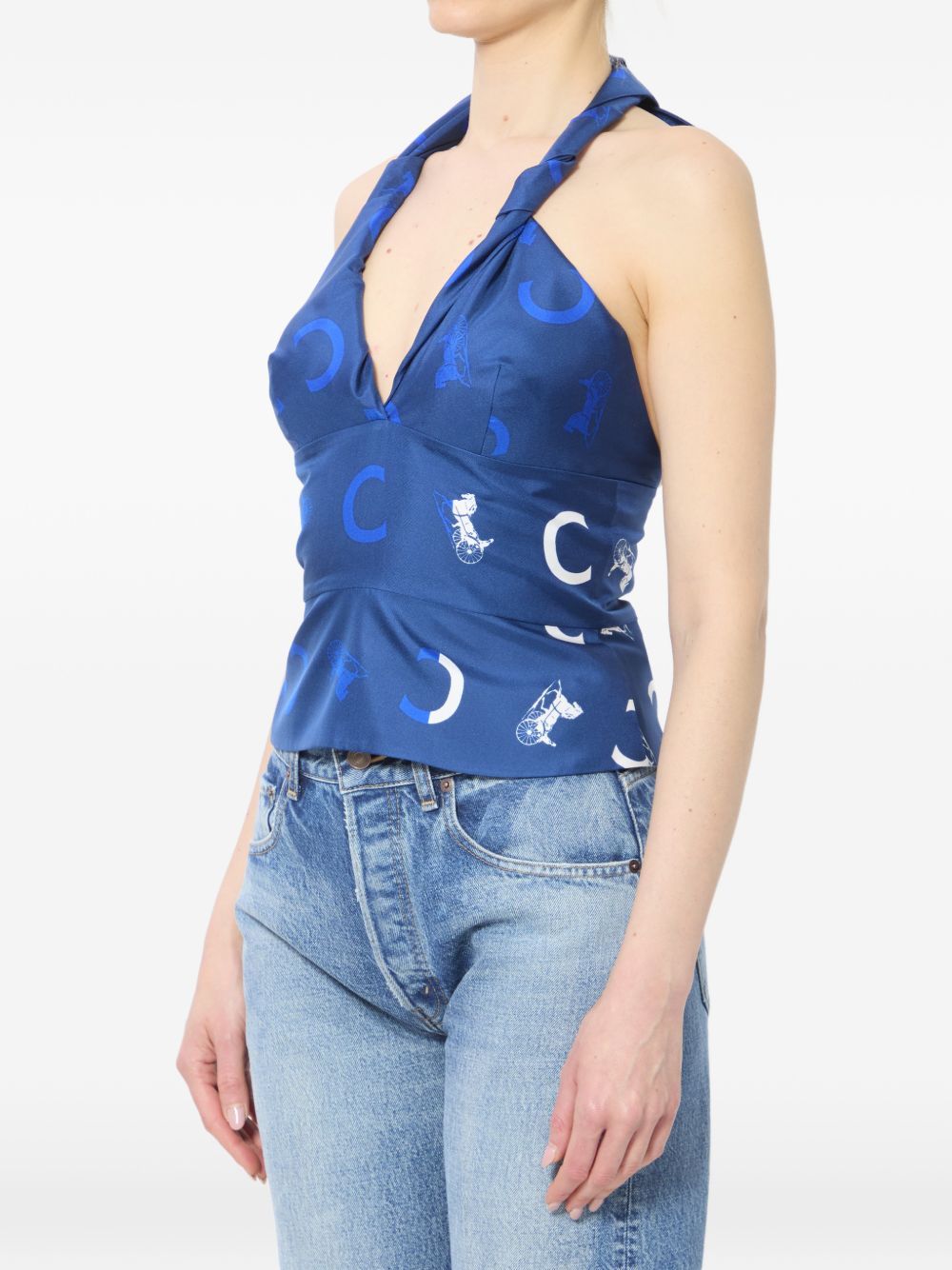 Celine Women Printed Silk Top