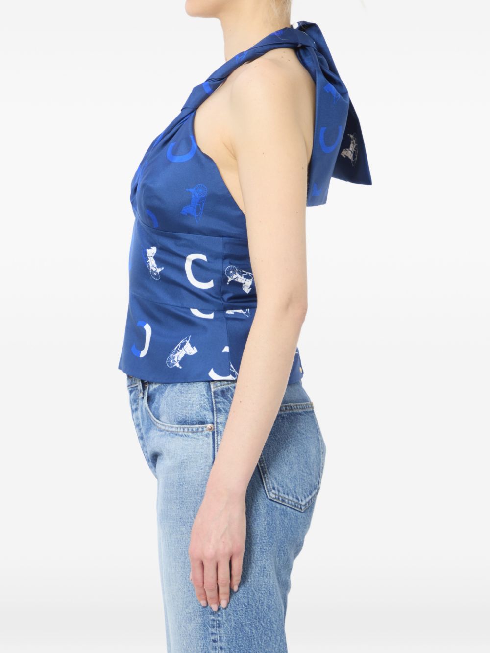 Celine Women Printed Silk Top