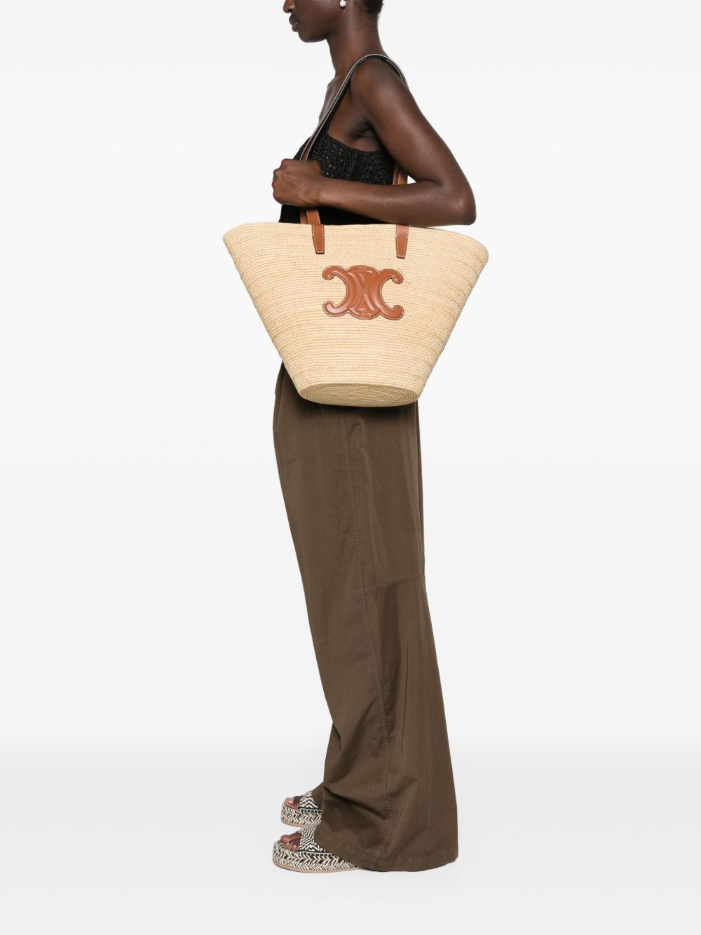 Celine Women Panier Medium Rafia Tote CELINE