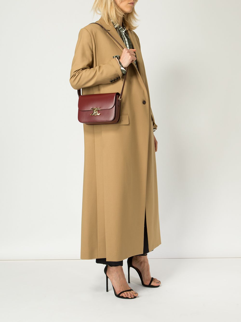 Celine Women Classique Triomphe Leather Crossbody Bag CELINE