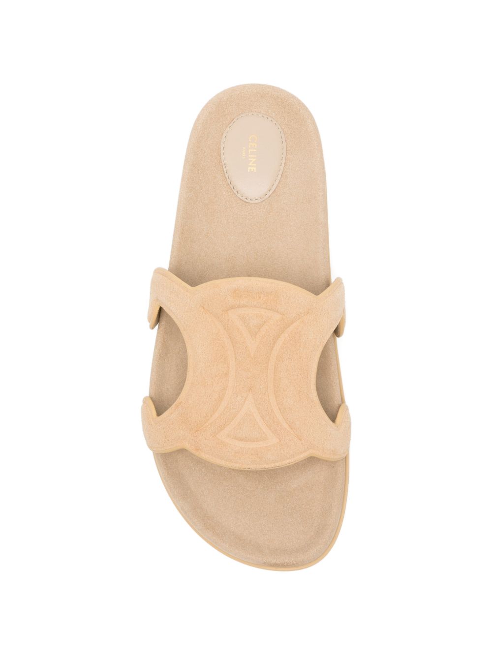 Celine Women Triomphe Suede Leather Slides CELINE