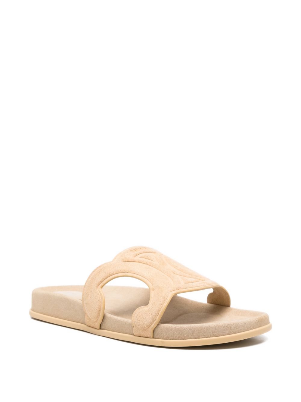 Celine Women Triomphe Suede Leather Slides CELINE