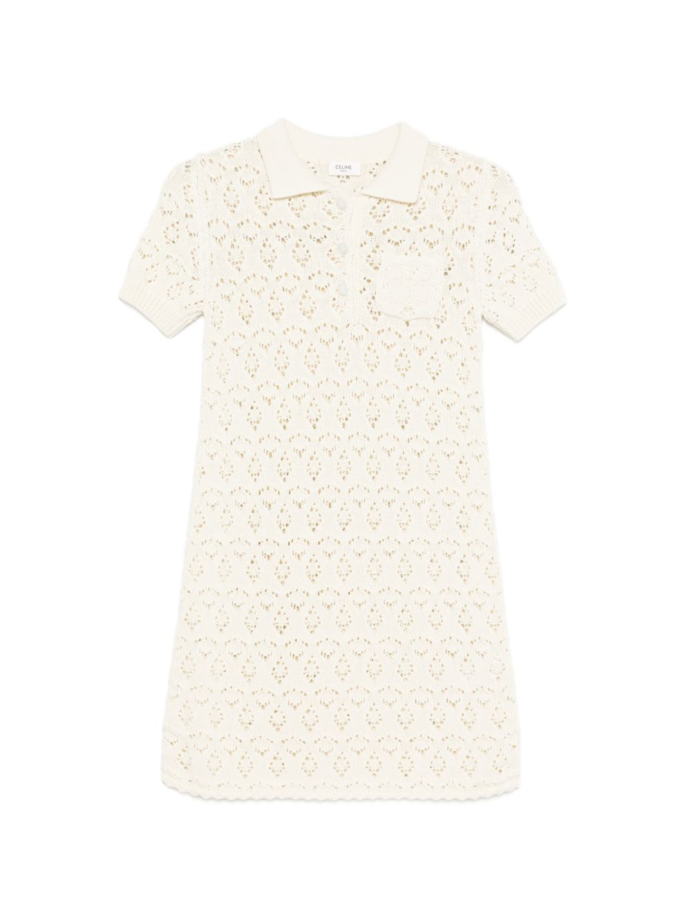 Celine Women Pointelle Cotton Polo Dress CELINE