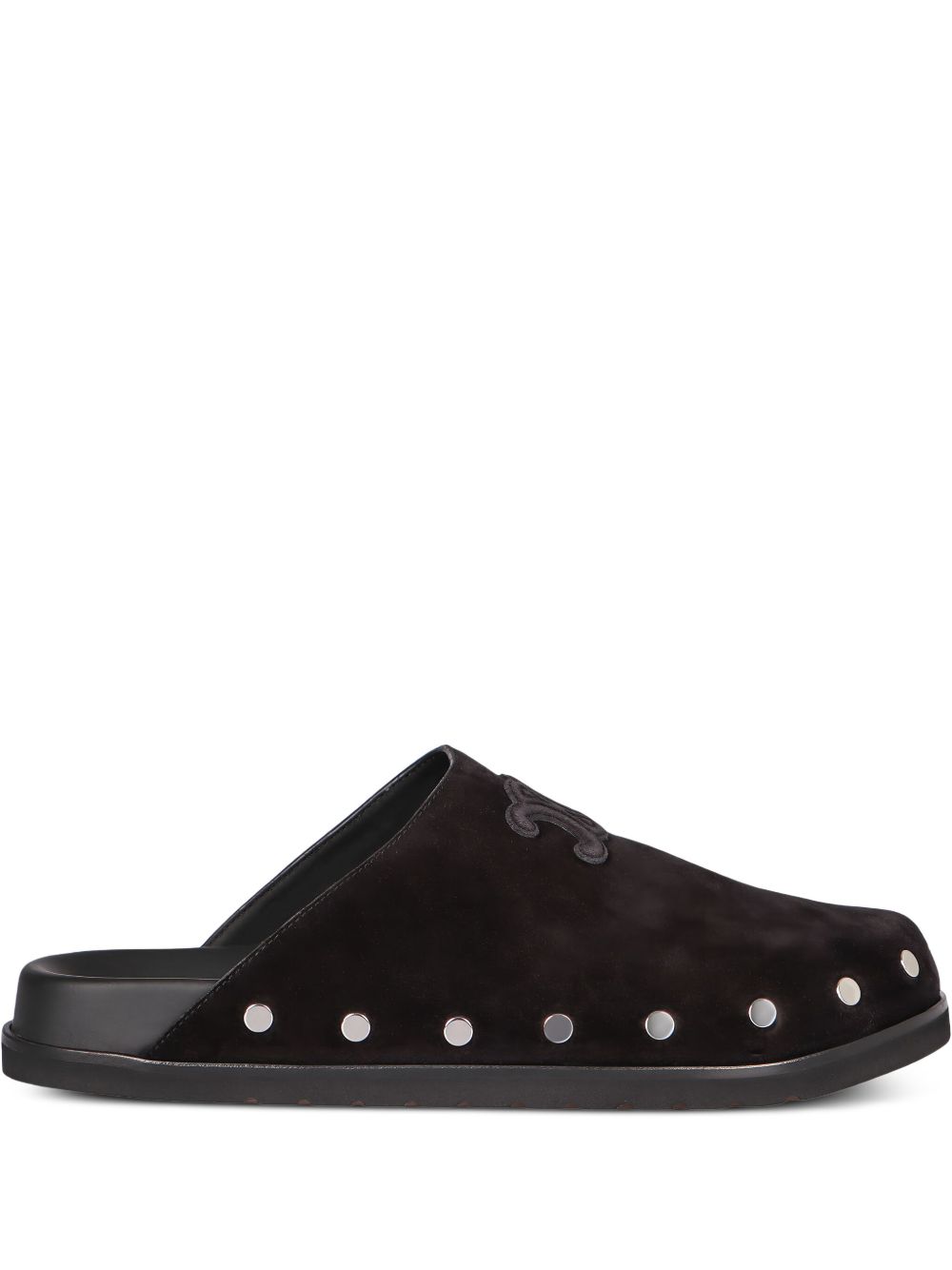 Celine Men Triomphe Suede Leather Slippers
