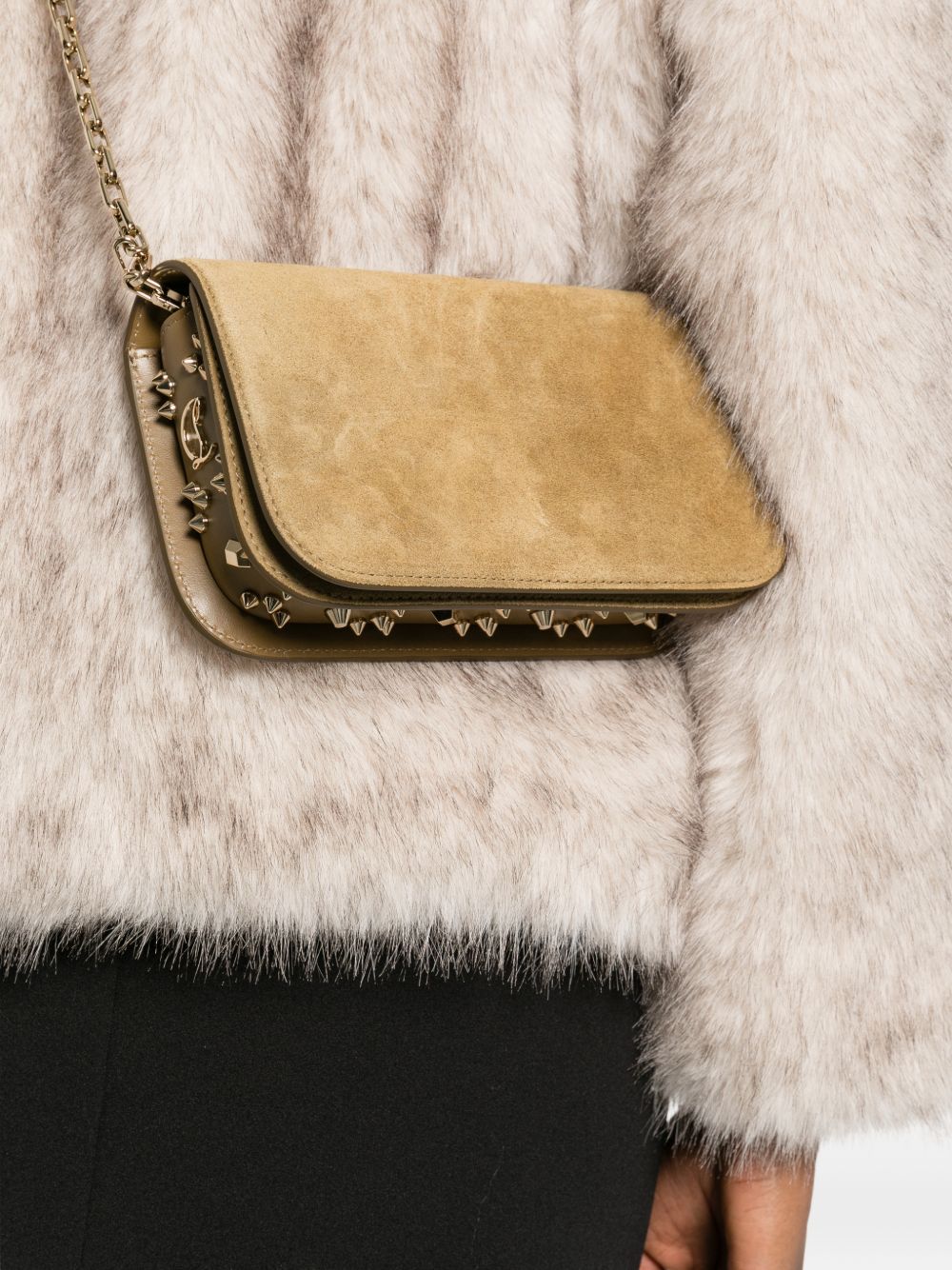 Christian Louboutin Women Paloma Suede Leather Clutch CHRISTIAN LOUBOUTIN