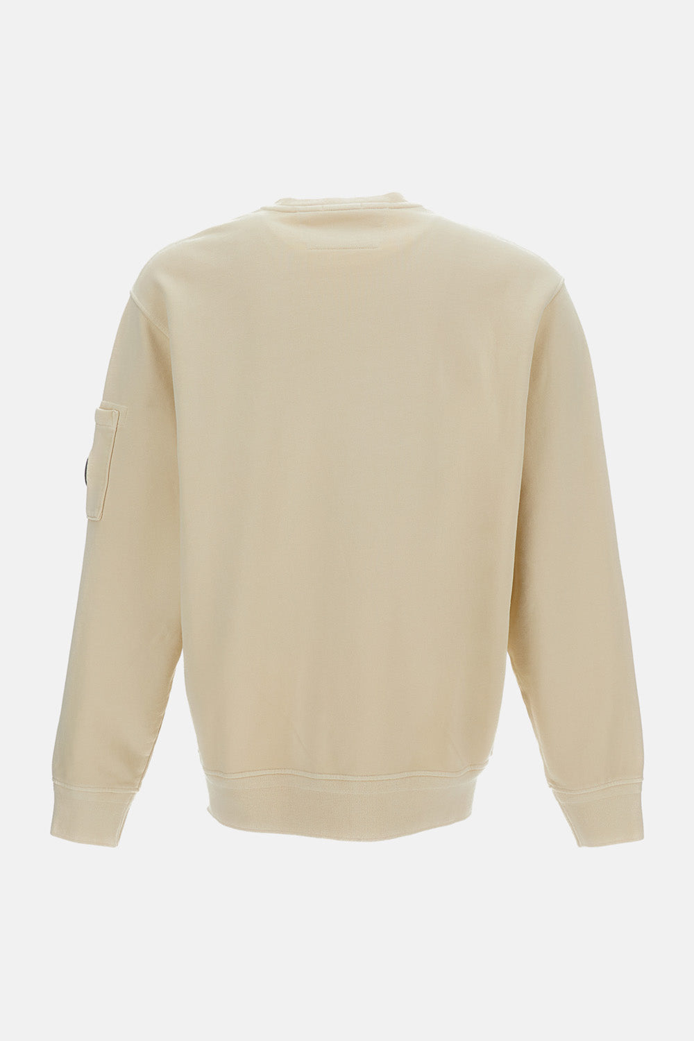 C.P. Company Men Cotton Diagonal Fleece Crewneck Lens Sweatshirt