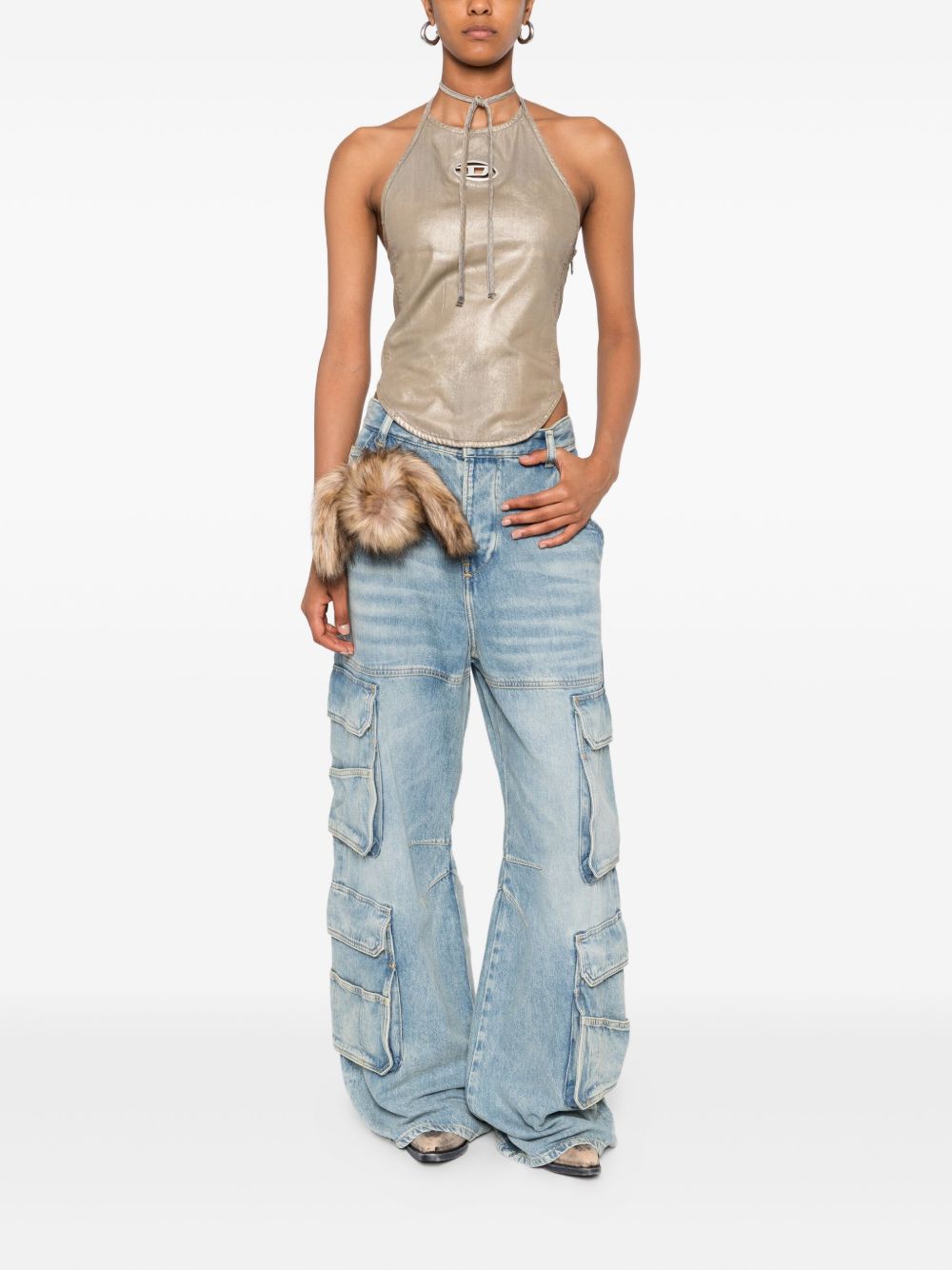 Diesel Women Cargo Denim Jeans DIESEL
