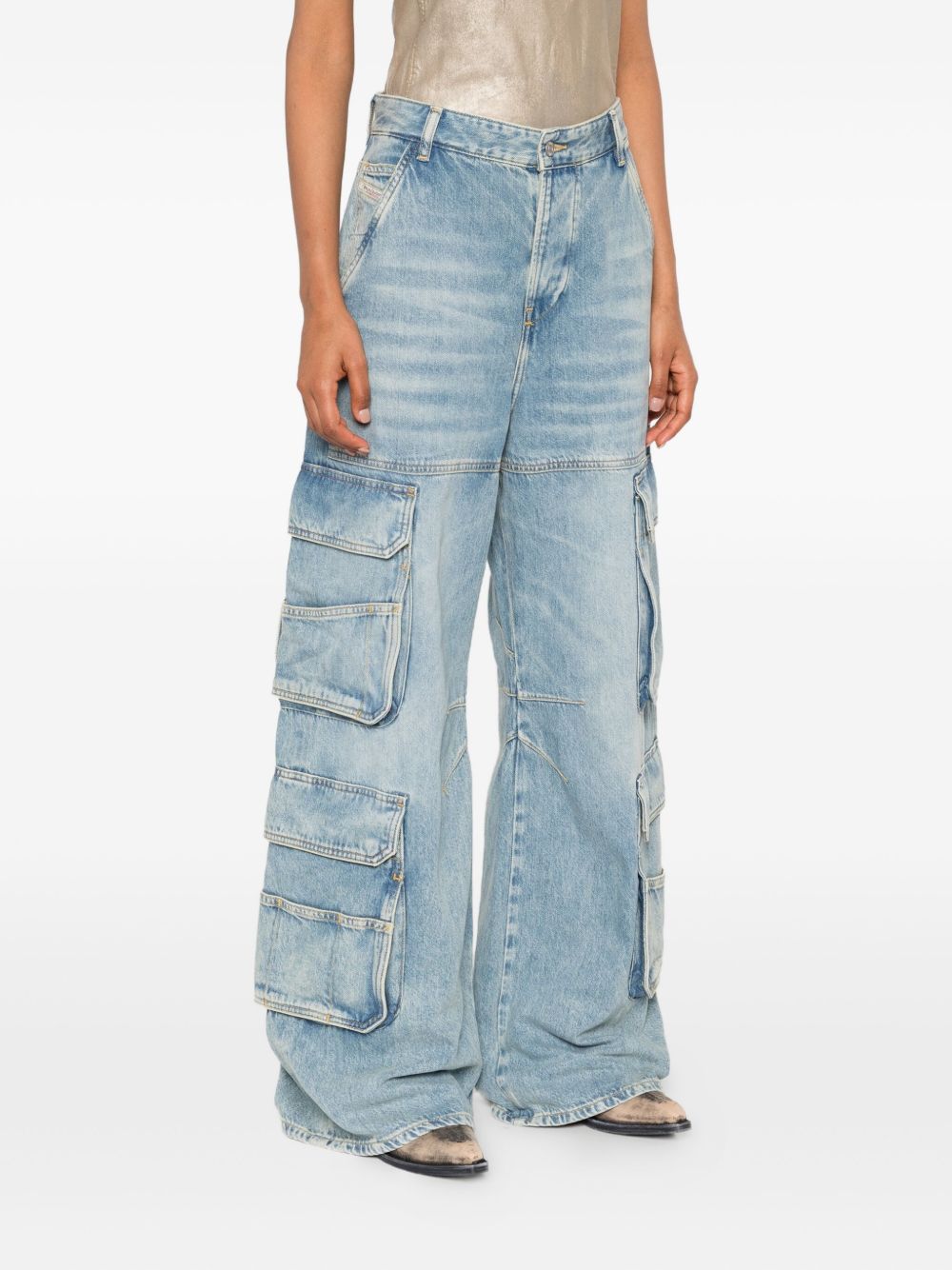 Diesel Women Cargo Denim Jeans DIESEL