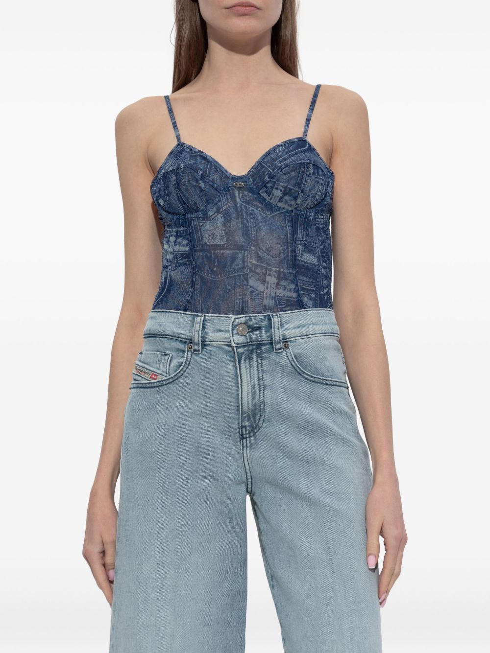 Diesel Women Denim Print Briefs DIESEL