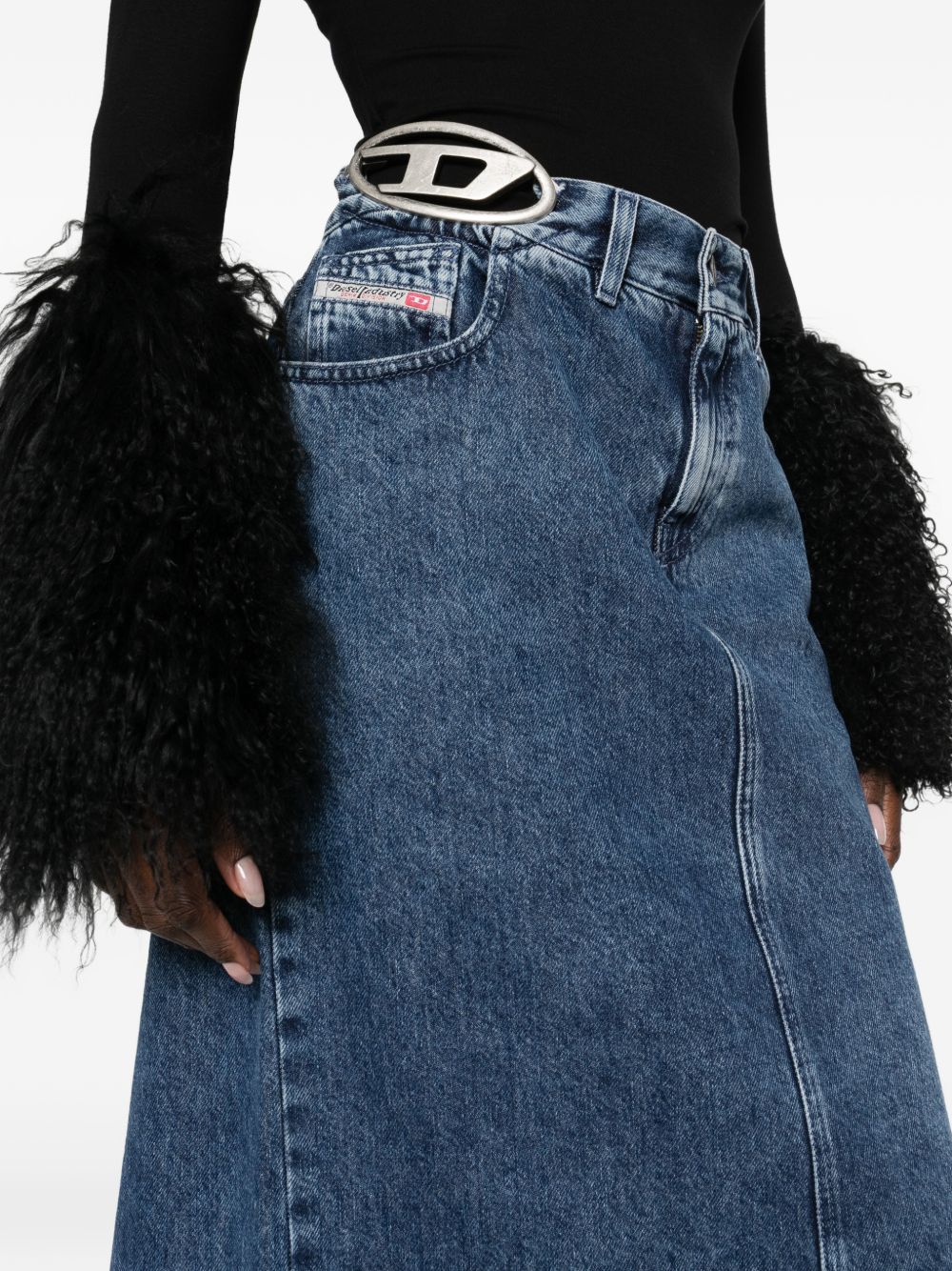 Diesel Women Denim Midi Skirt DIESEL