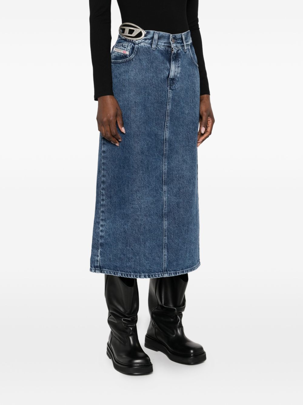 Diesel Women Denim Midi Skirt DIESEL