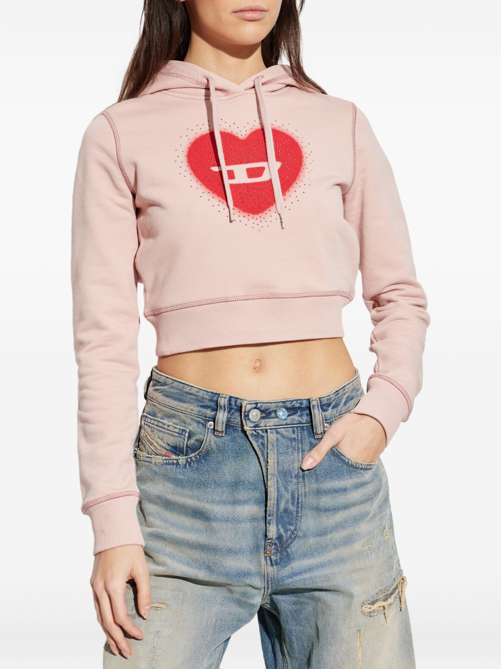 Diesel Women Heart Cotton Hoodie DIESEL