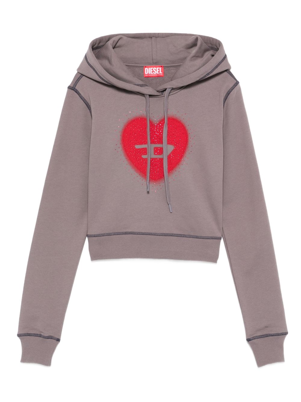 Diesel Women Heart Cotton Hoodie DIESEL
