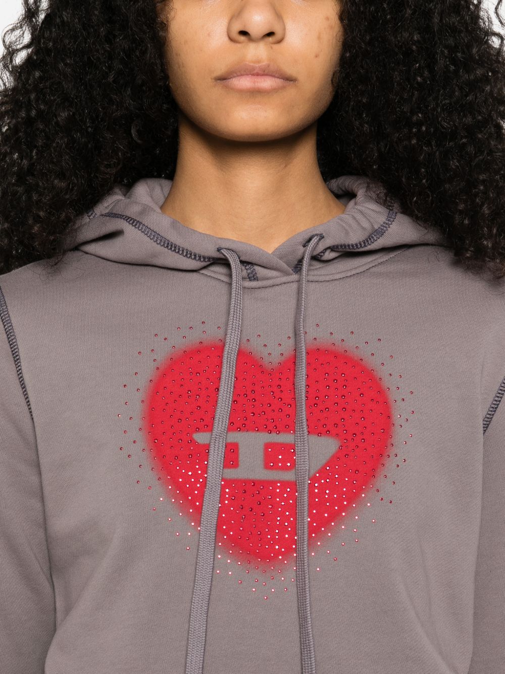 Diesel Women Heart Cotton Hoodie DIESEL
